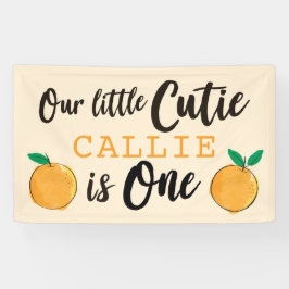Kleine Süsse Orange First Birthday Banner