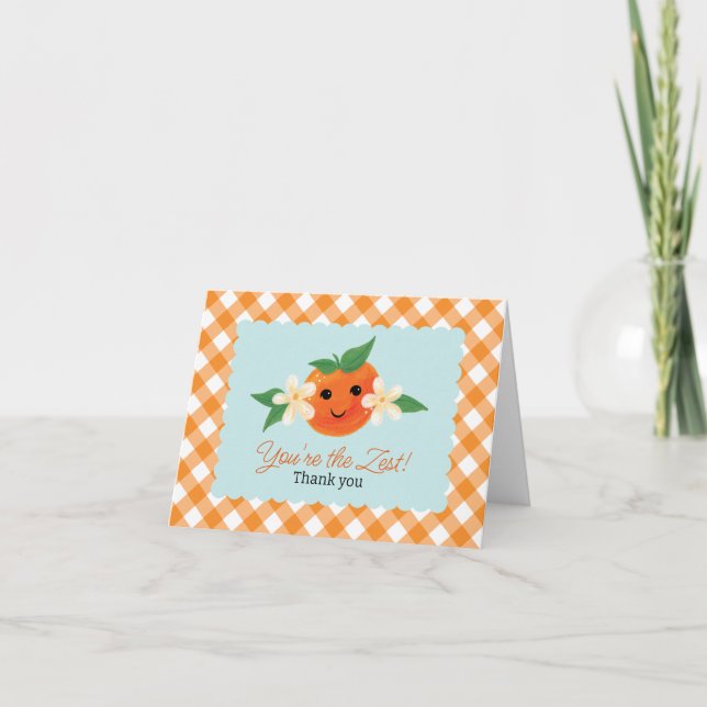 Kleine Süsse Orange geklappt Dankeschön Karte (Vorderseite)