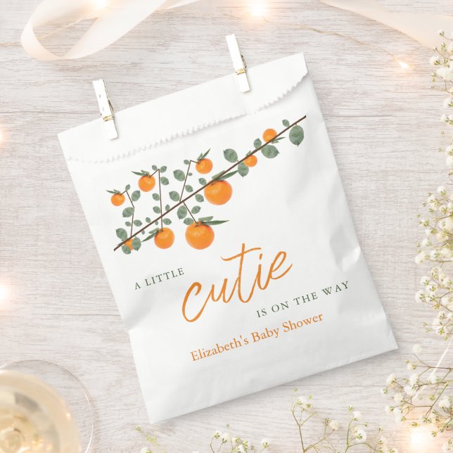 Kleine Süsse Orange Gender Neutral Baby Dusche Geschenktütchen (Ausgeschnitten)