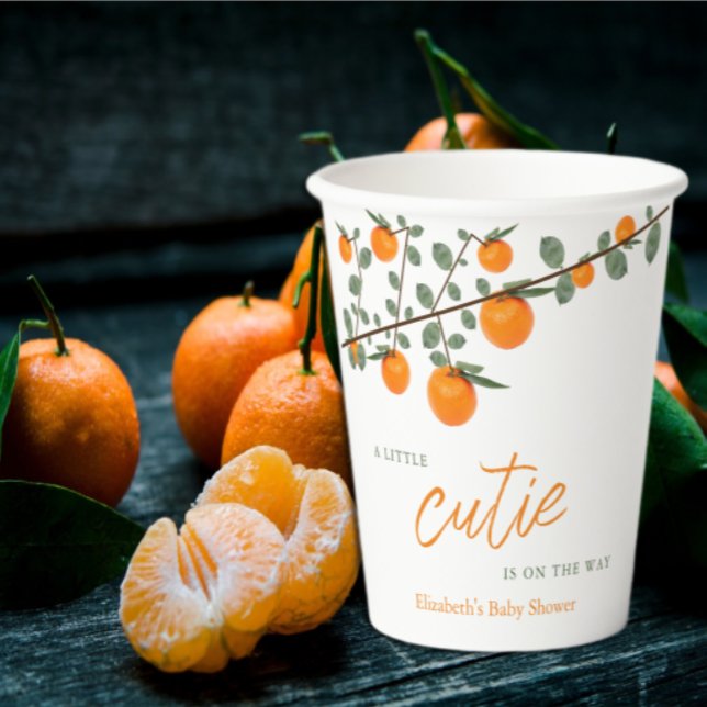 Kleine Süsse Orange Gender Neutral Baby Dusche Pappbecher (Von Creator hochgeladen)