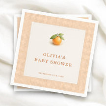 Kleine Süße Orange Gingham-Baby-Party