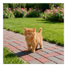 Kleine süße orange Katze