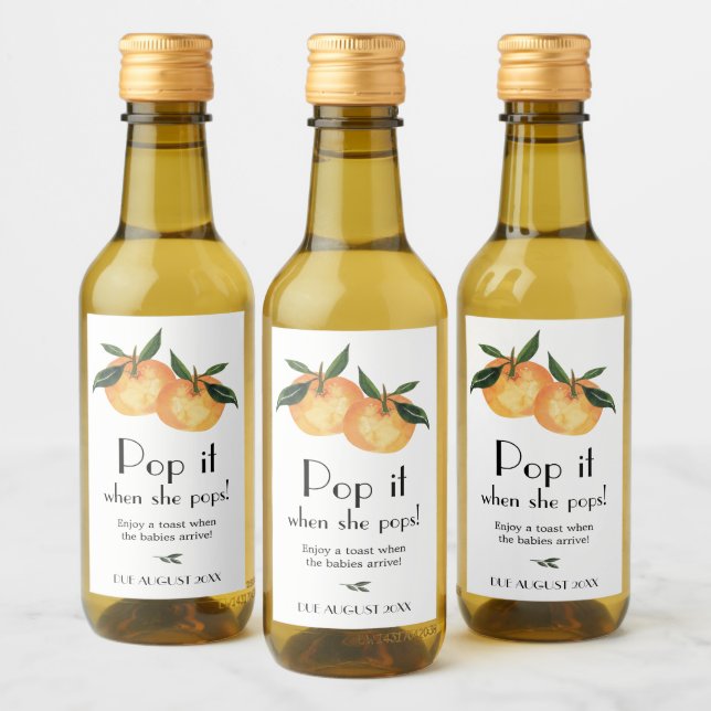 Kleine Süsse Orange Pop es, wenn sie Pop Twins Weinetikett (Flaschen)