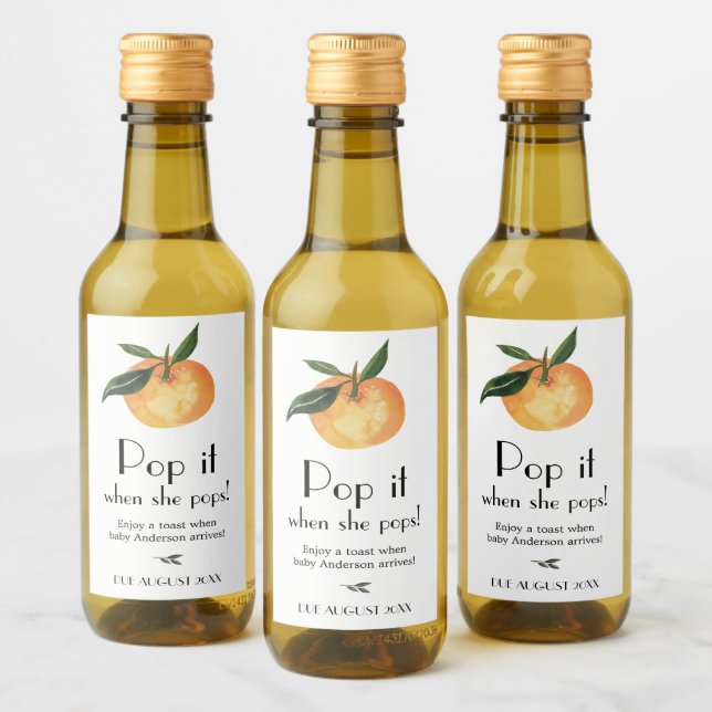 Kleine Süsse Orange Pop es, wenn sie Pop Wein Labr Weinetikett (Flaschen)
