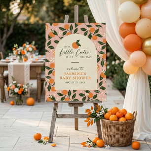 Kleine Süße Orange Zitrus Baby Shower Willkommen Poster
