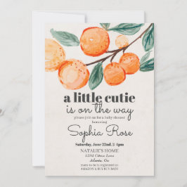Kleine Süsse-Orangen-Babydusche Einladung