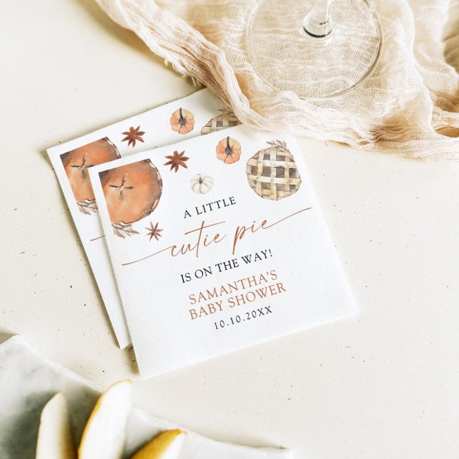 Kleine Süsse Pie auf dem Weg Herbst Babydusche Serviette (Von Creator hochgeladen)