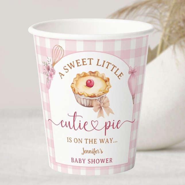 Kleine Süsse Pie Babydusche Pink Girl Paper Pappbecher (Von Creator hochgeladen)