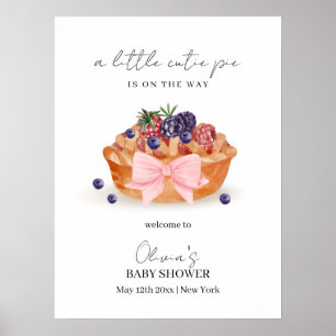 Kleine Süsse Pie Berry Bow Babydusche Willkommen Poster