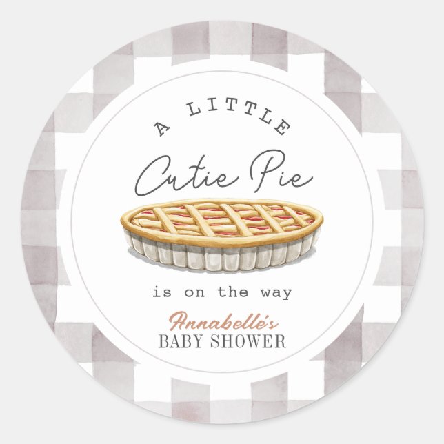 Kleine Süsse Pie Erntedank Babydusche Runder Aufkleber (Vorderseite)
