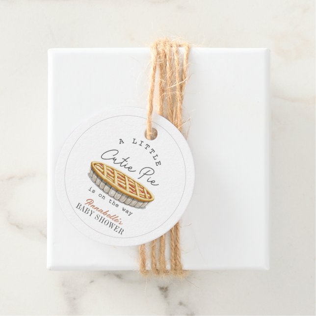 Kleine Süsse Pie Erntedank White Baby Dusche Geschenkanhänger (Beispiel)