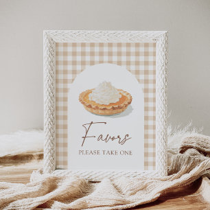 Kleine Süsse Pie Fall Baby Duschfavoriten Schild