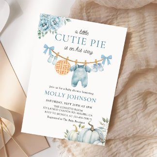 Kleine Süsse Pie Fall Pumpkin Boy Babydusche Einladung