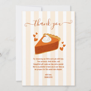 Kleine Süsse Pie Fall Stripes Pumpkin Baby Dusche Dankeskarte