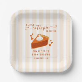 Kleine Süsse Pie Fall Stripes Pumpkin Baby Dusche Pappteller