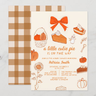 Kleine Süsse Pie Hand gezeichnet Doodle Fall Baby  Einladung