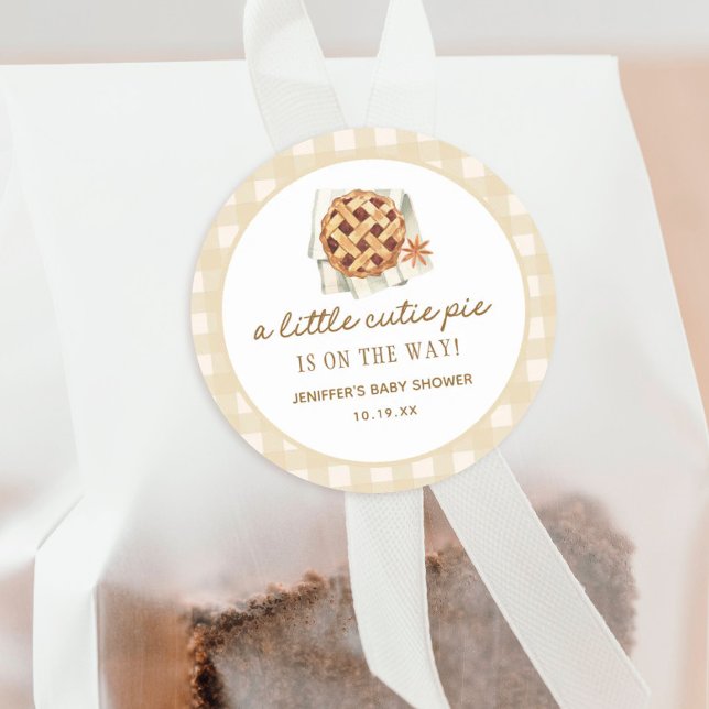 Kleine Süsse Pie ist unterwegs Babydusche Runder Aufkleber (Von Creator hochgeladen)