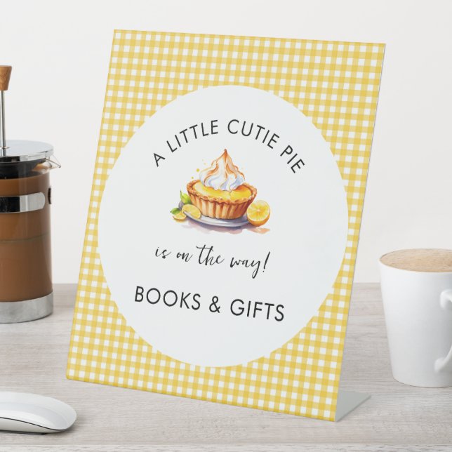 Kleine Süsse Pie Lemon Babydusche Bücher & Geschen Sockelschild (In Situ)
