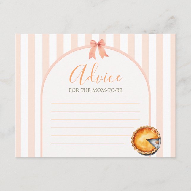 Kleine Süsse Pie Orange Gingham Advice for Mommy Begleitkarte (Vorderseite)
