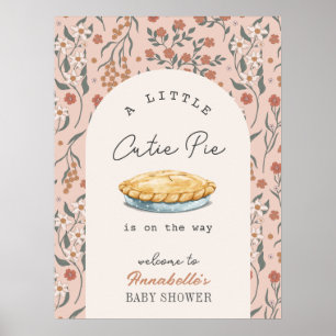 Kleine Süsse Pie Pink Blütendusche Begrüßung Poster