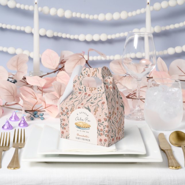 Kleine Süsse Pie Pink Floral Baby Dusche Geschenkschachtel (Hochzeit)