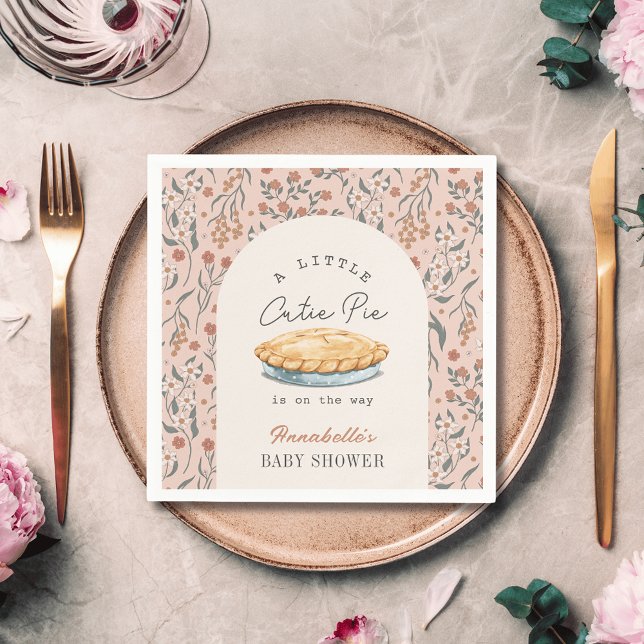 Kleine Süsse Pie Pink Floral Baby Dusche Serviette (Von Creator hochgeladen)