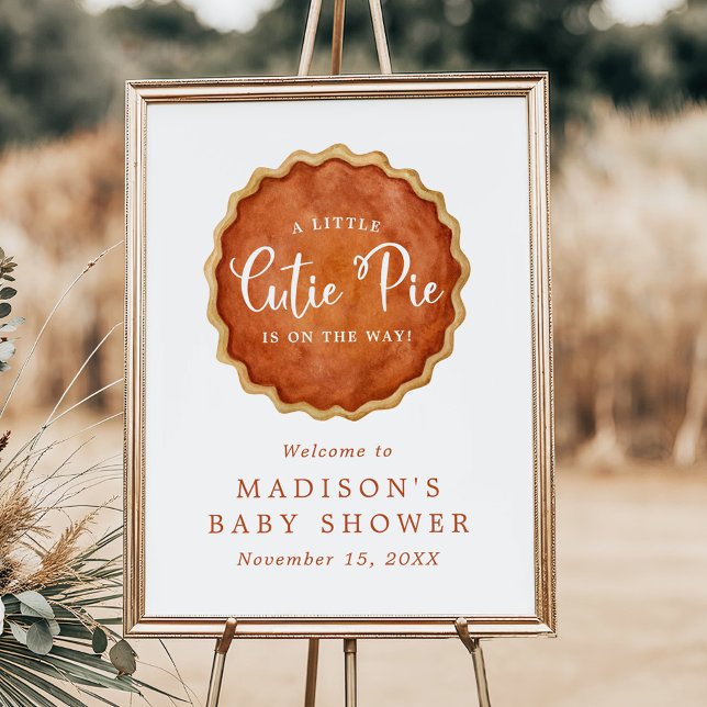 Kleine Süsse Pie Pumpkin Baby Dusche Begrüßungszei Poster (Von Creator hochgeladen)