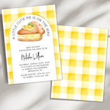 Kleine Süsse Pie Yellow Gingham Kariert Baby Dusch