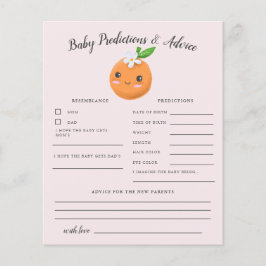 Kleine Süsse Pink Baby Vorhersagen & Advice Card