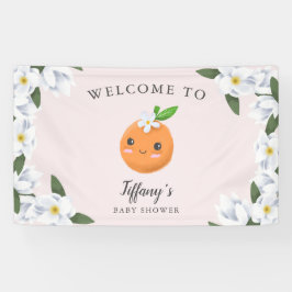 Kleine Süsse Pink Citrus Floral Willkommen Banner