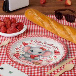 Kleine Süße Rosa Elefant Baby Shower Papier Pappteller