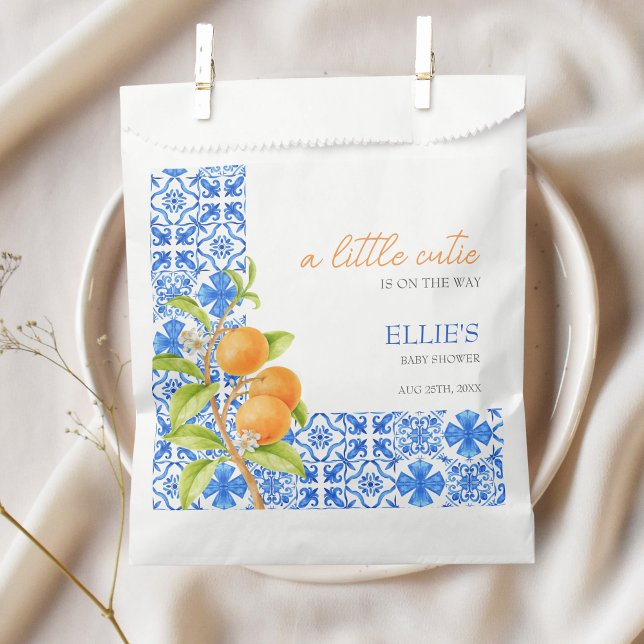 Kleine Süsse | Roter Fliesen aus dem Mittelmeerrau Geschenktütchen (Little cutie is on the way | Baby Shower Favor Bag)