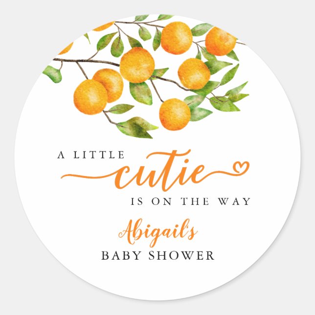 Kleine Süsse Summer Baby Dusche Gefallen Runder Aufkleber (Vorderseite)