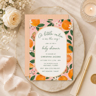 Kleine Süße Tangerine Baby Shower  Einladung