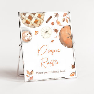 Kleine Süße Torte Herbst-Kürbis-Windel-Raffel-Schi Poster