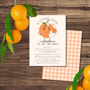 Kleine Süsse unterwegs Niedliche Orange Baby Dus Einladung