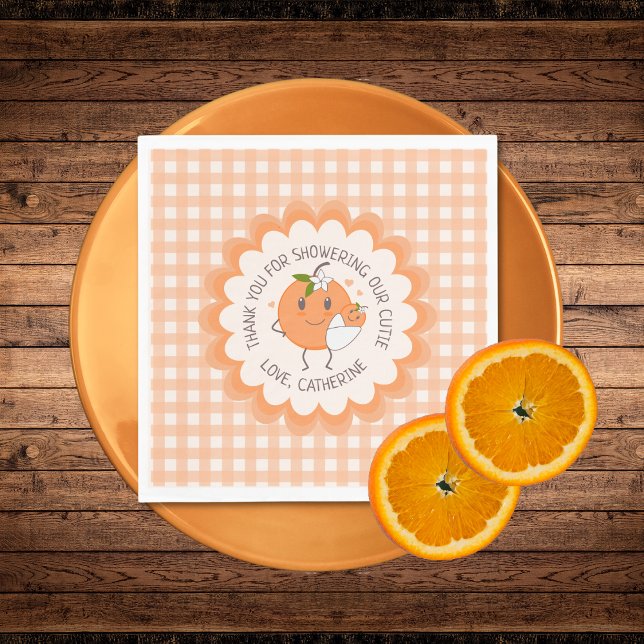 Kleine Süsse unterwegs | Niedliche Orange Baby Dus Serviette (Von Creator hochgeladen)