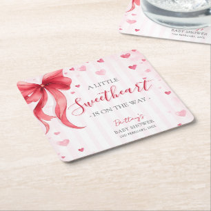 Kleine Süße Valentins-Babyparty Rechteckiger Pappuntersetzer