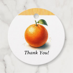 Kleine Süße Wasserfarbe Orange Baby Shower Geschenkanhänger
