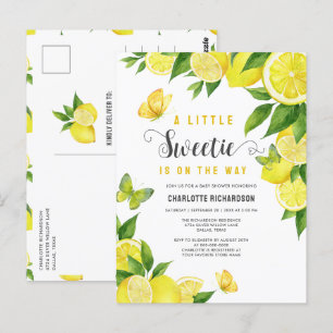 Kleine Süße Zitrone Citrus Baby Shower Einladung Postkarte