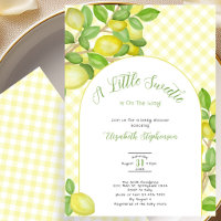 Kleine Süße Zitronengelbe Gingham-Baby-Party