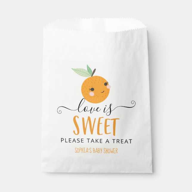 Kleine Süsse Zitrusfrüchte Liebe ist Sweet Favorit Geschenktütchen (Vorderseite)