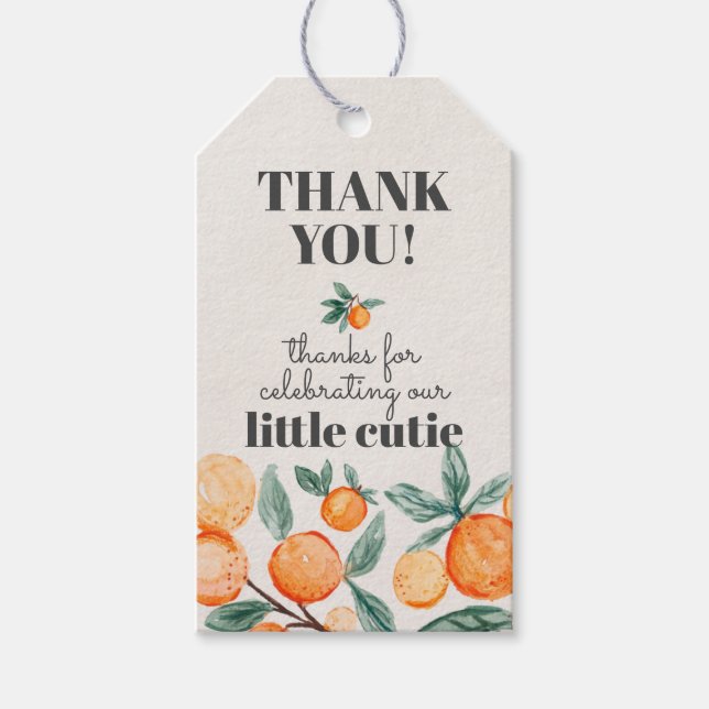 Kleine Süsse Zitrusfrüchte Orangenschenkel Geschenkanhänger (Vorderseite)