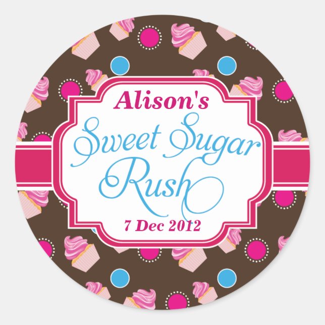 Kleine, süße Zucker rush Niedliche Cupcake Sticker (Vorderseite)