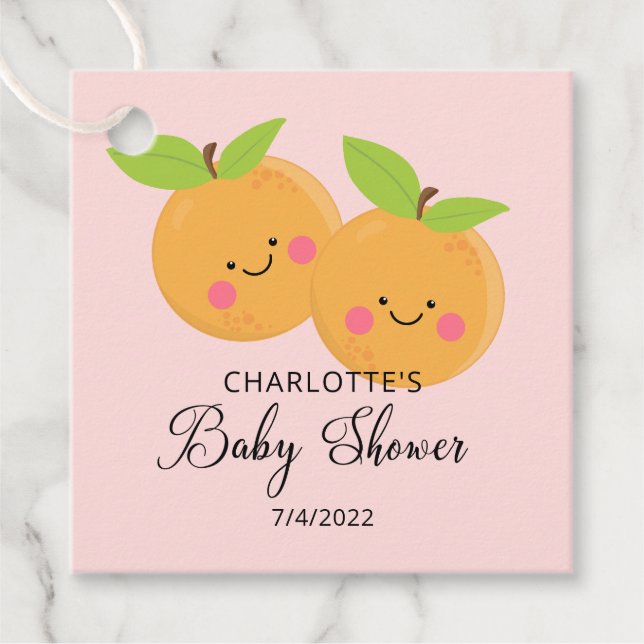 Kleine Süssen Twins Kinderdusche Geschenkanhänger (Vorderseite)