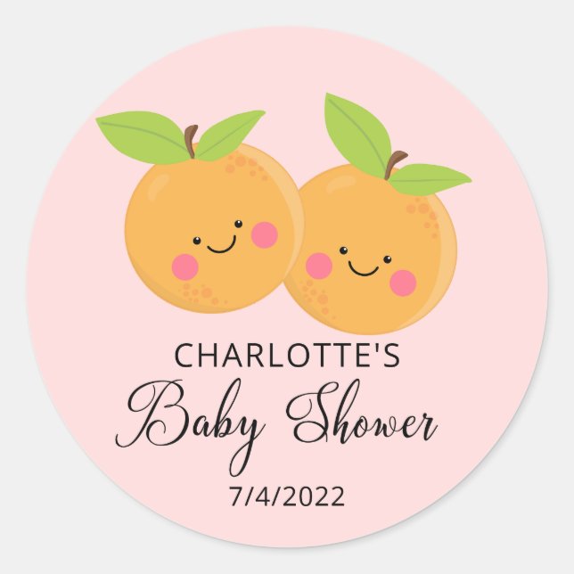 Kleine Süssen Twins Kinderdusche Runder Aufkleber (Vorderseite)