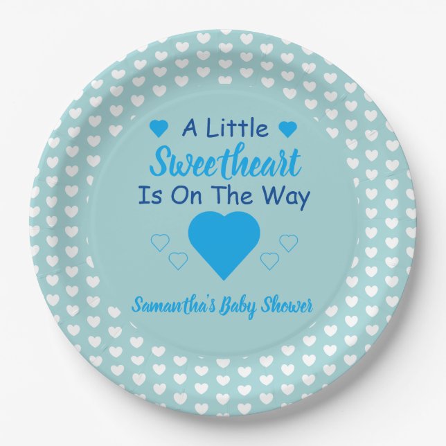 Kleine Sweetheart Baby Dusche Pappteller (Vorderseite)