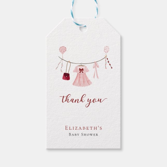 Kleine Sweetheart Baby Dusche Valentine Custom Geschenkanhänger (Vorderseite)
