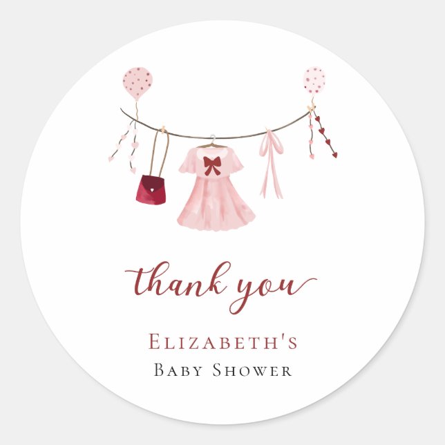 Kleine Sweetheart Baby Dusche Valentine Custom Runder Aufkleber (Vorderseite)