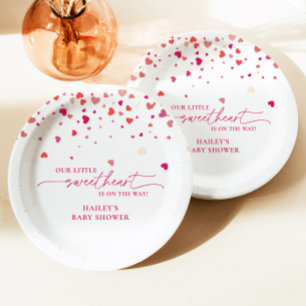 Kleine Sweetheart Babydusche, Babydusche Pappteller